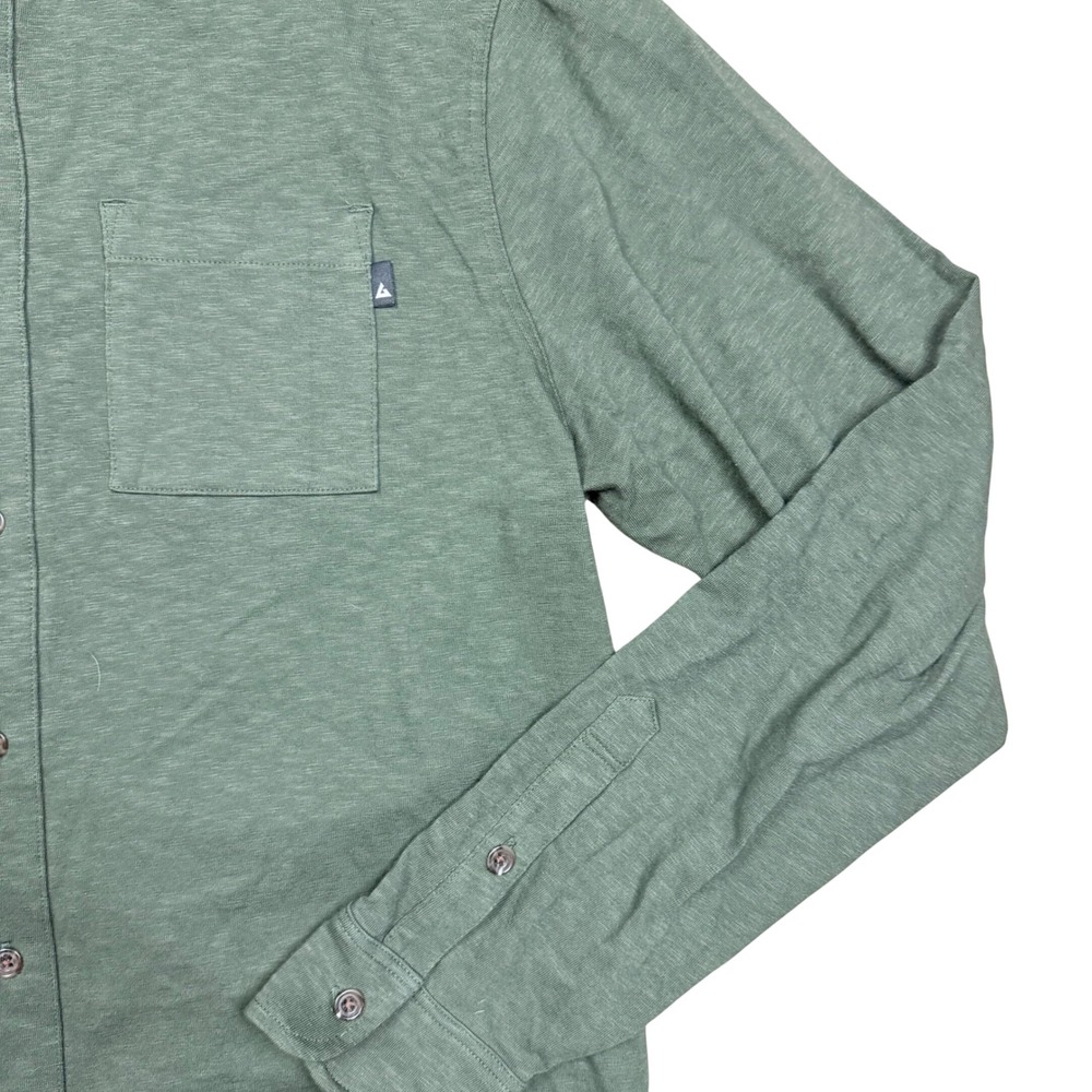NWOT American Giant Men's Premium Slub Button Up Shirt Long Sleeve XL Green - Picture 3 of 7